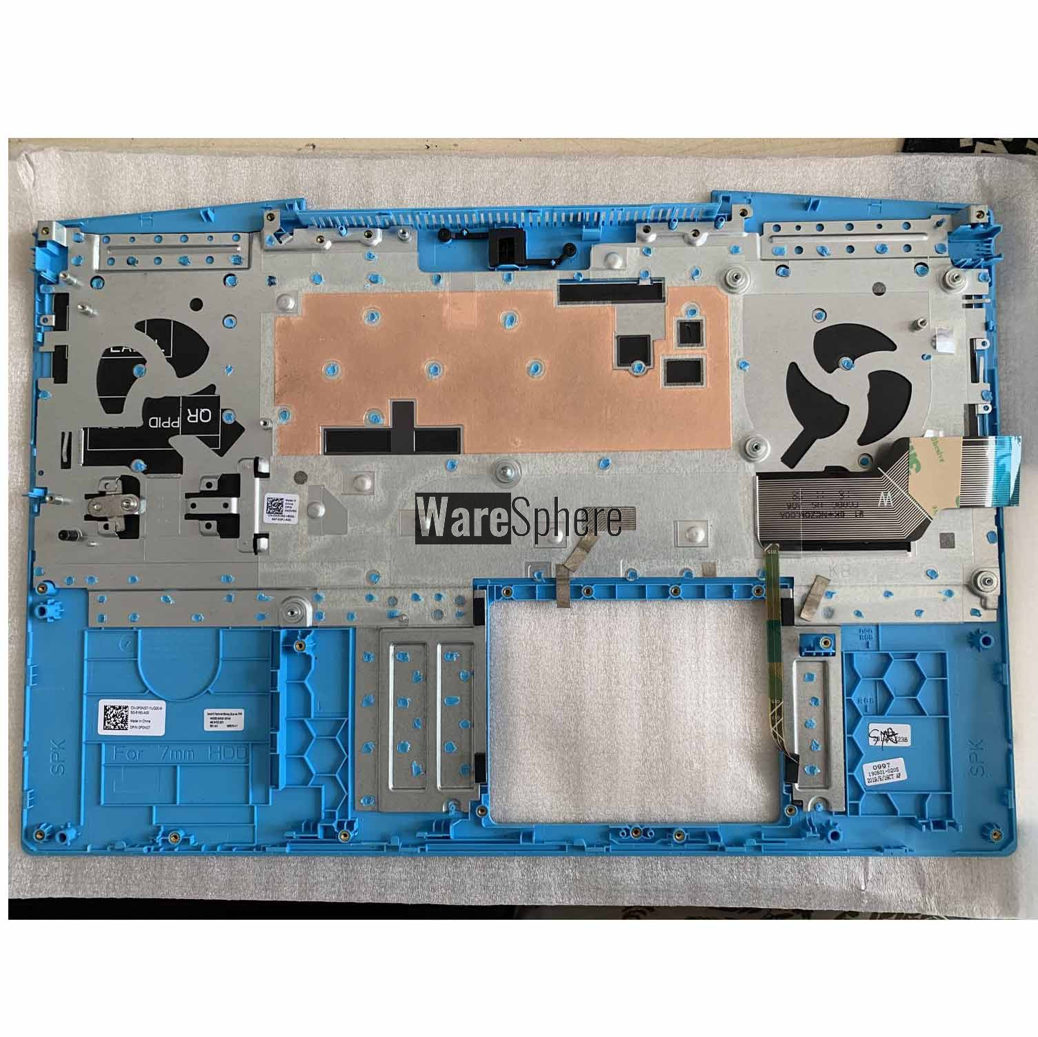 Top Cover Upper Case Blue side for Dell G3 15 3590 With Backlit Keyboard Palmrest 460.0H703.0001 Black