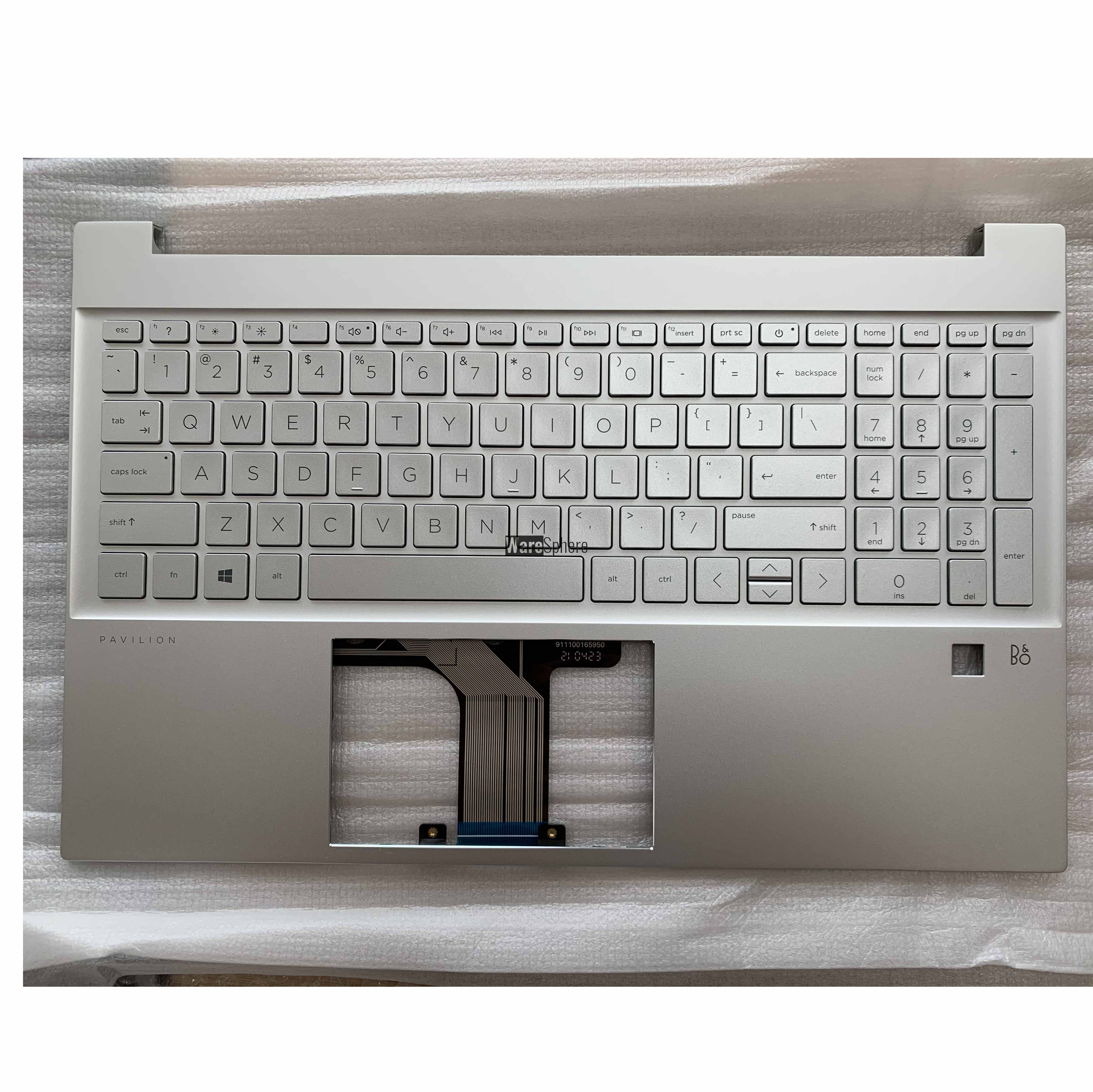 Top Cover Upper Case for HP Pavilion 15-EG With Fingerprint Hole With Nonbacklit Keyboard M08911-001 54G7HTATP00 Silver