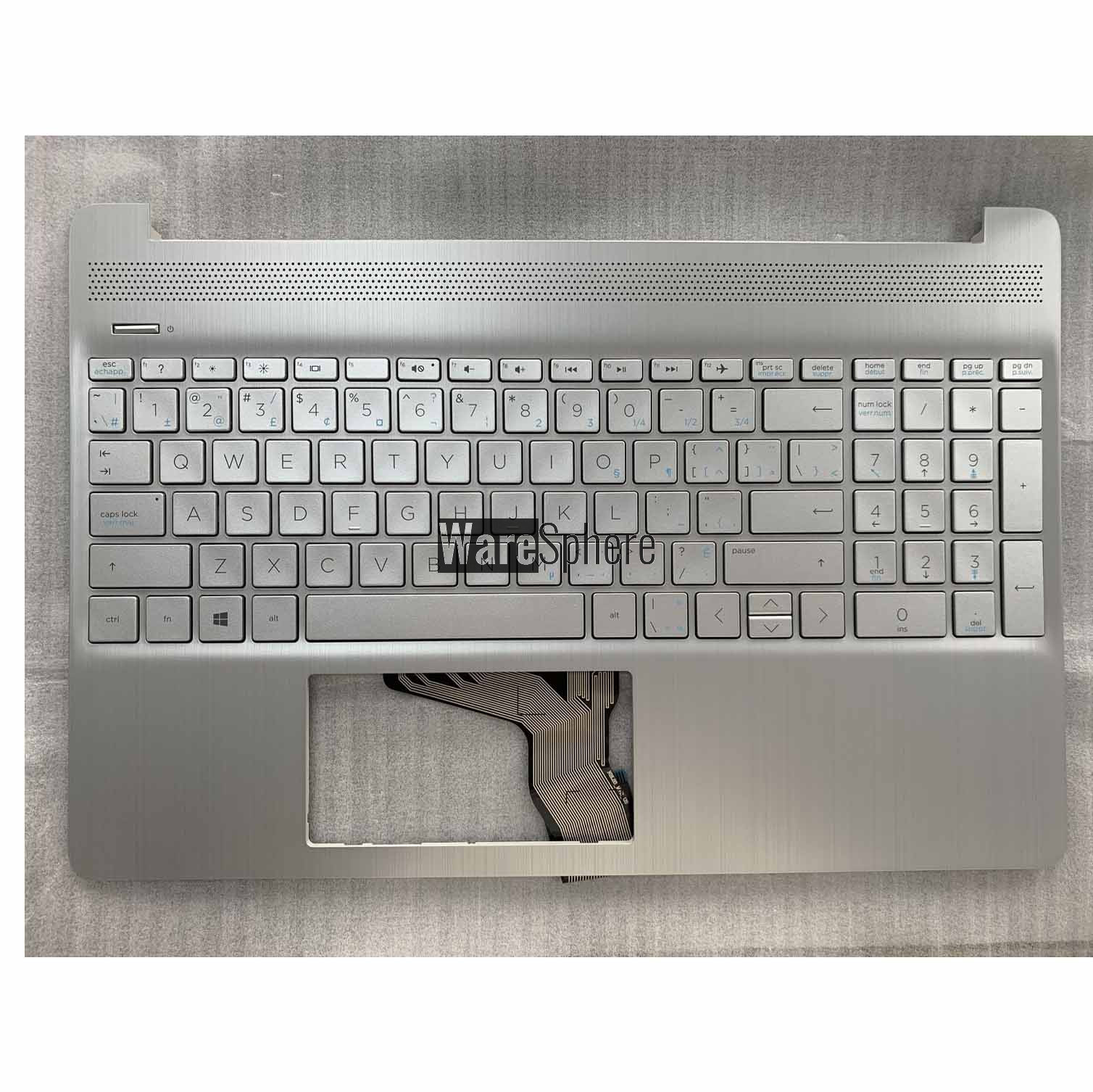 Top Cover Upper Case for Hp  15-DY Palmrest With Keyboard M17184-DB1 Silver