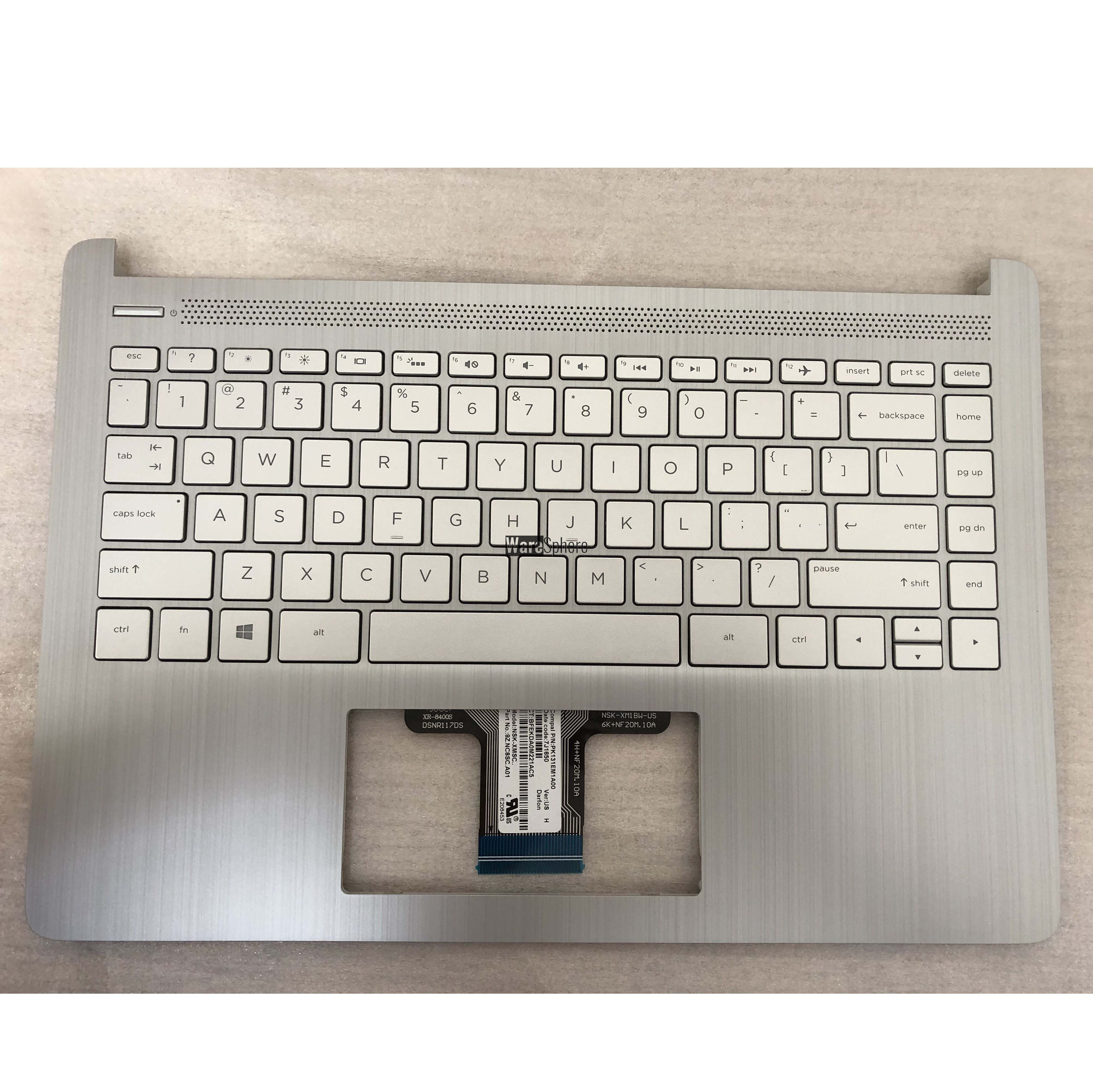 Top Cover Upper Case for HP 14-DQ With Backlit Keyboard L88206-001 EA0PA003010 Silver