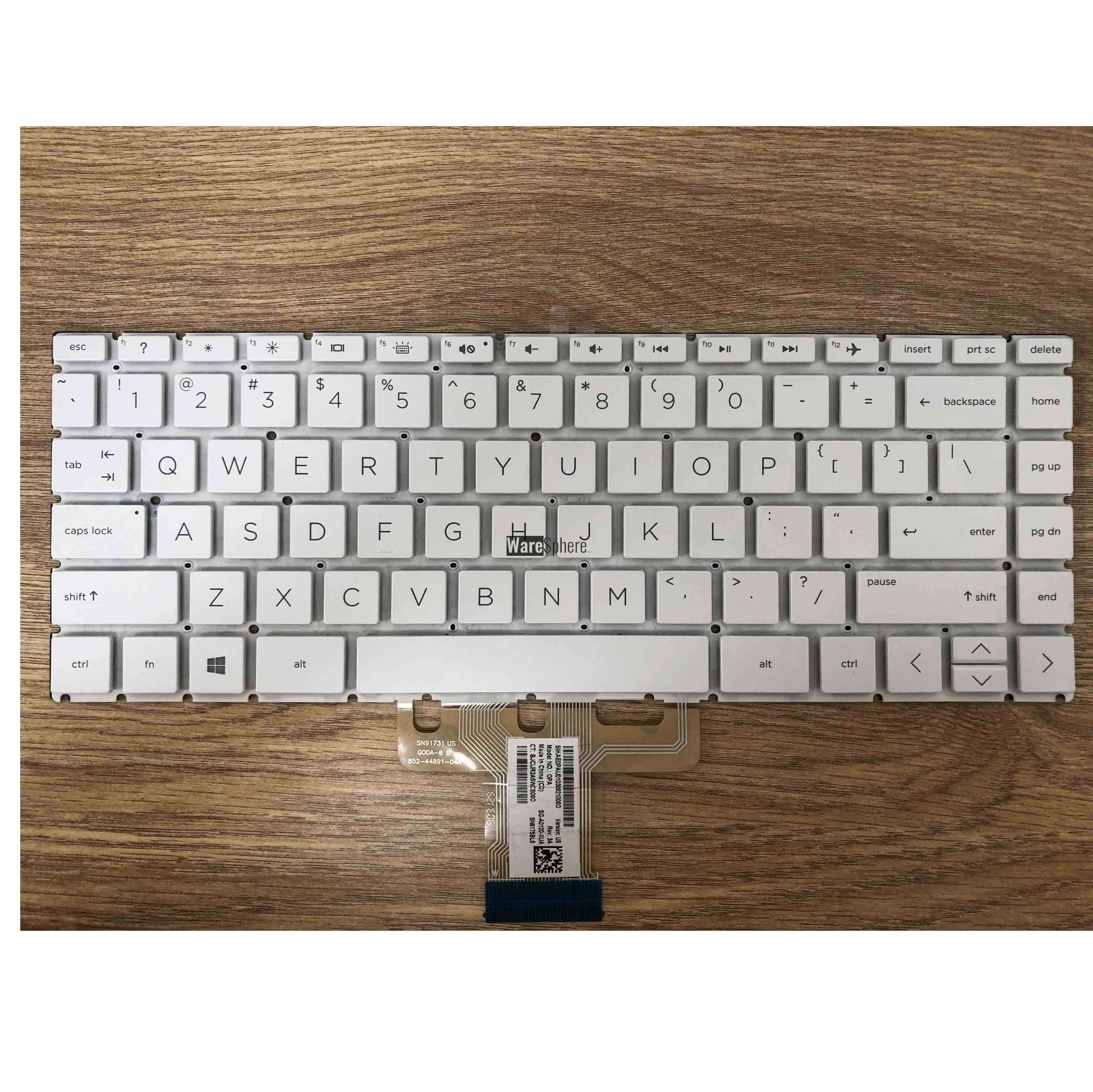 Laptop US Backlit Keyboard for HP 14-DQ Snow White