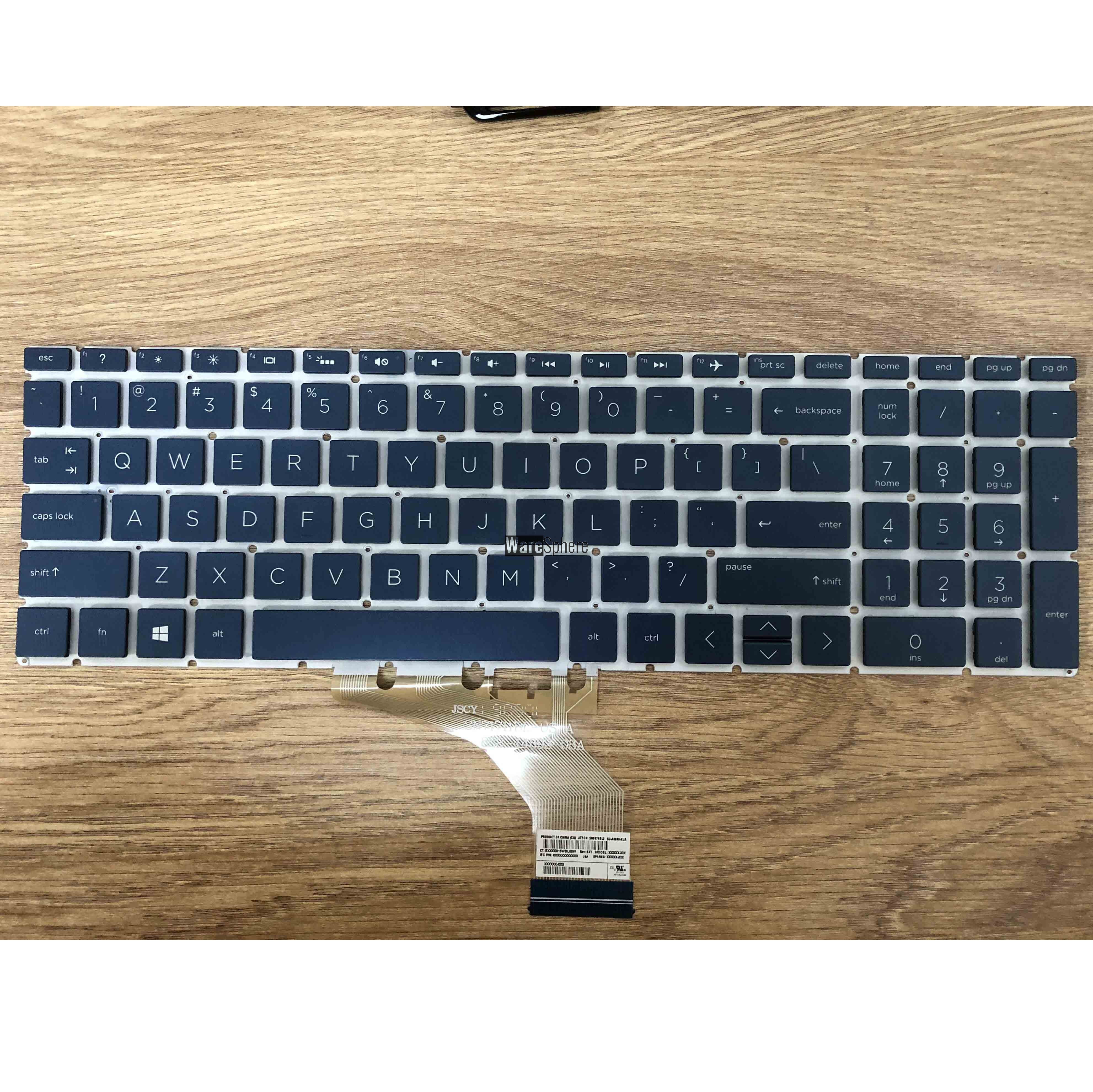 Backlit Keyboard For HP 17-BY JASMINE BLUE