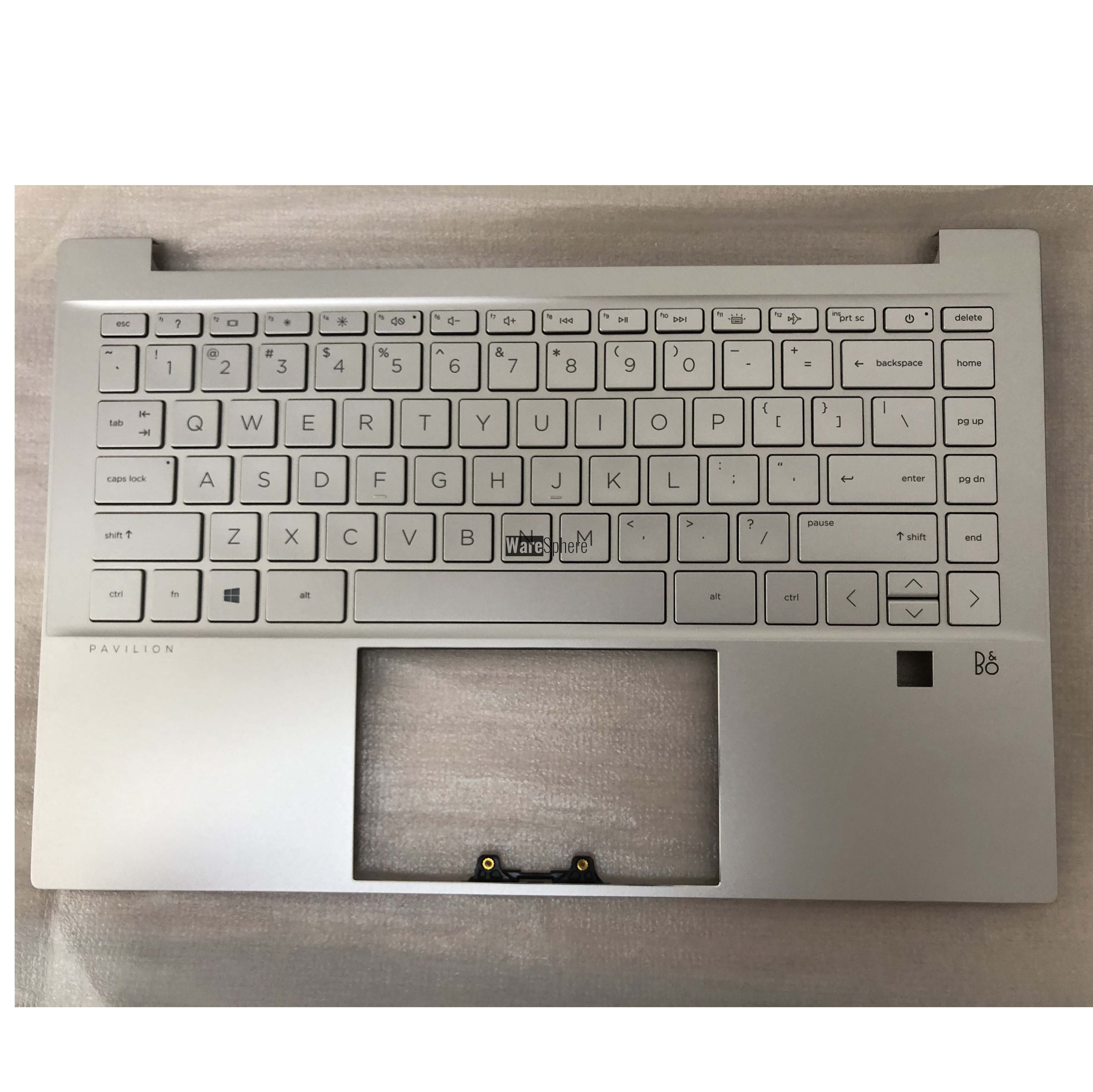 Top Cover Upper Case for HP Pavilion 14-DV WIth Backlit Keyboard With Fingerprint Hole With SD M16651-001 52G7GTATP20 Silver