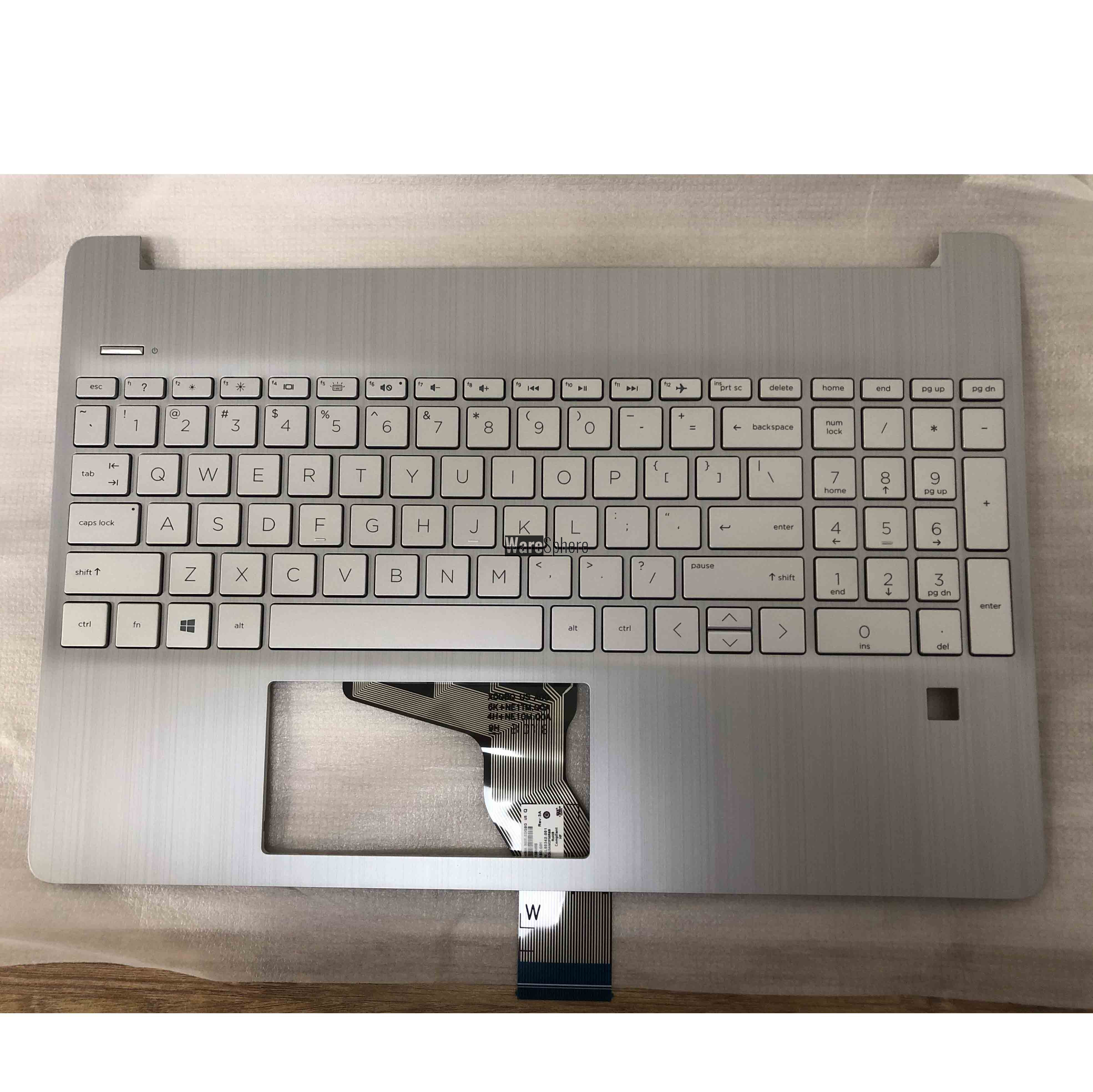 Top Cover Upper Case for Hp  15-DY Palmrest With Backlit Keyboard L63579-001 EA0P5007020 Silver
