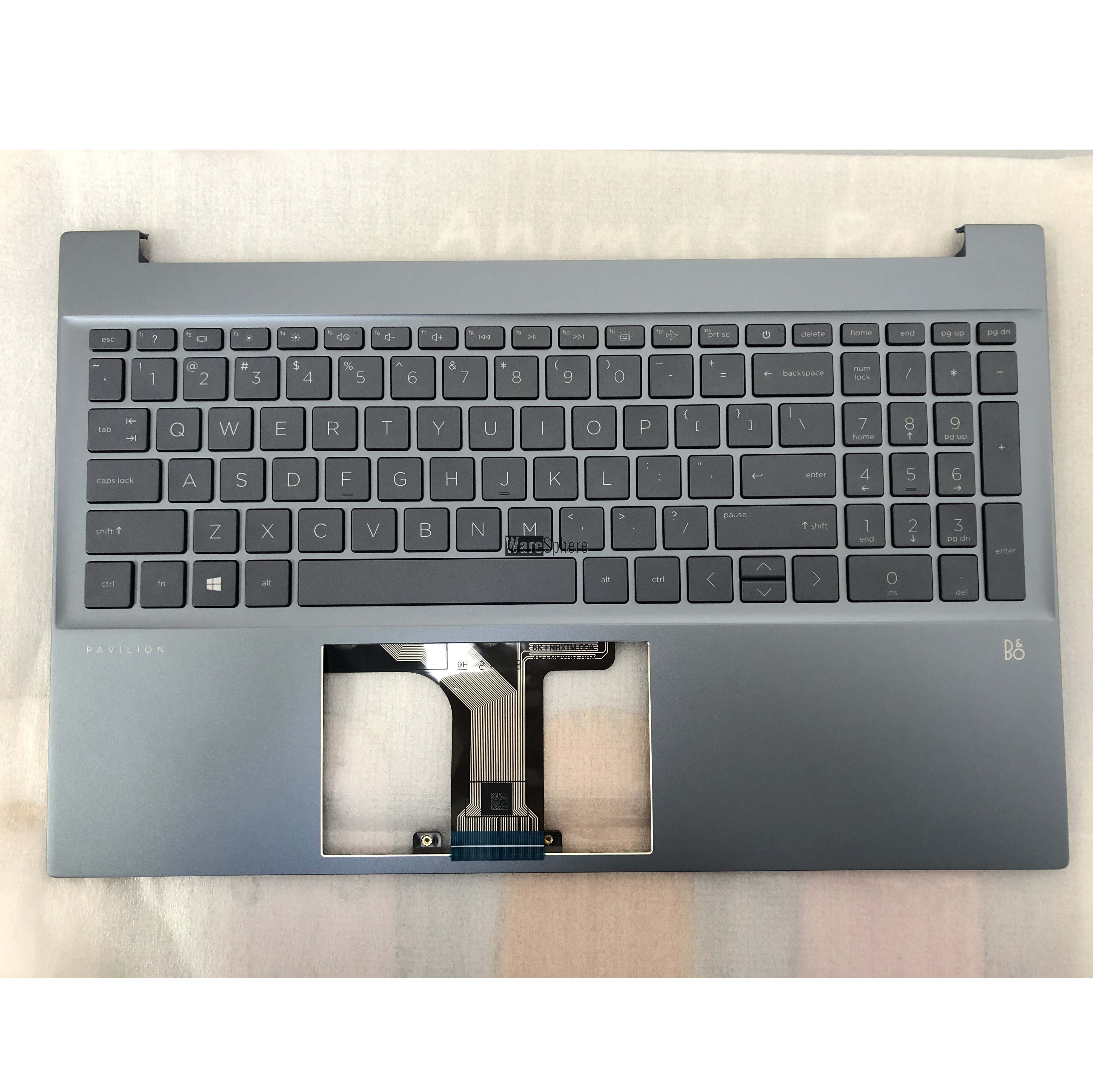 Top Cover Upper Case for HP Pavilion 15-EG Without Fingerprint Hole With Backlit Keyboard M08920-001 54G7HTATP70 Fog Blue