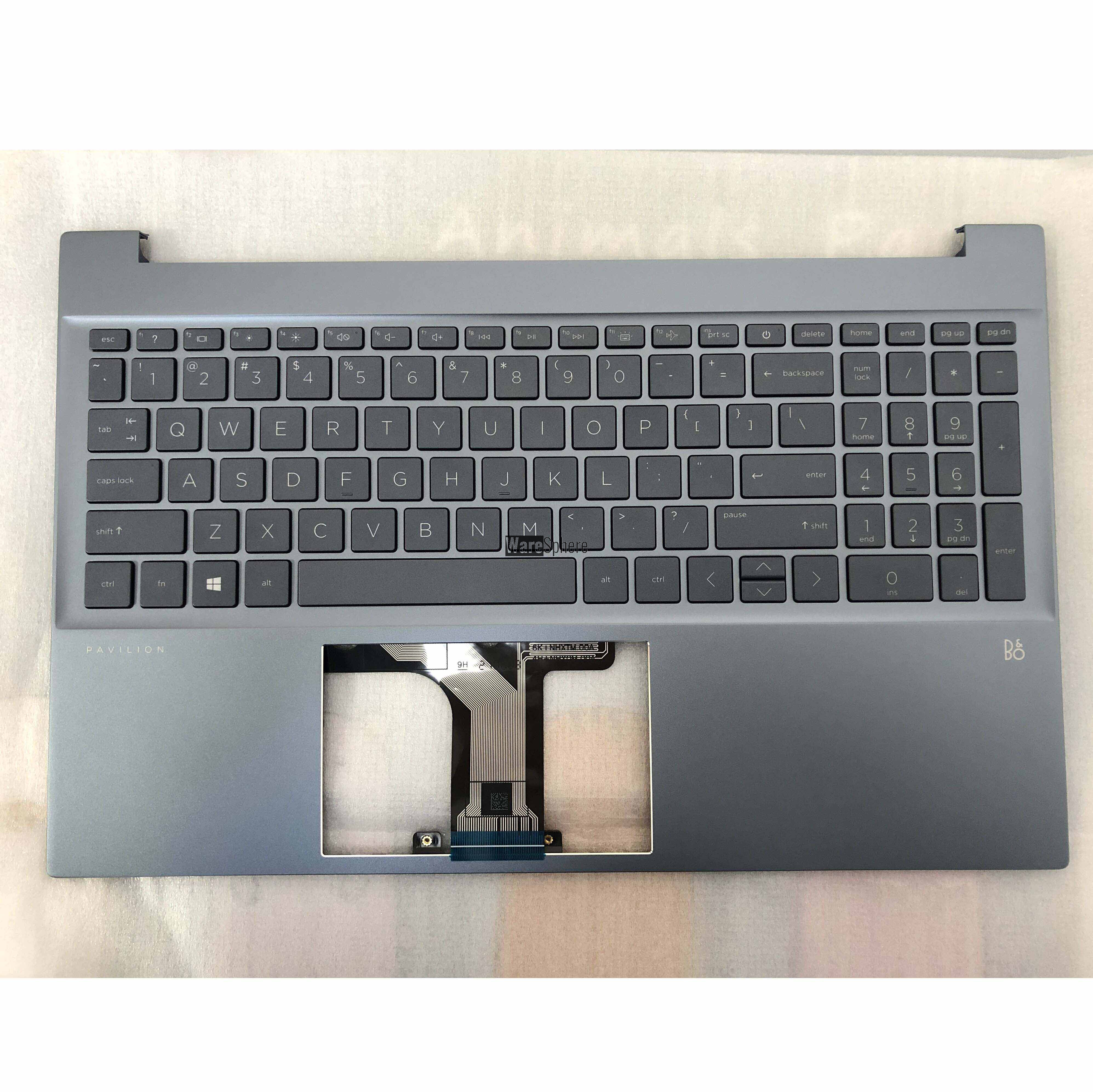 Top Cover Upper Case for HP Pavilion 15-EG Without Fingerprint Hole  With Backlit Keyboard M76644-001 54G7HTATPE0 Fog Blue