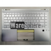 Top Cover Upper Case for HP PAVILION X360 14-DW  With Backlit Keyboard Fingerprint Hole L96521-001 Silver