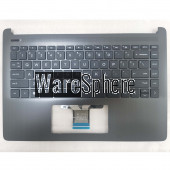 Top Cover Upper Case for HP 14-DQ Palmrest With Keyboard Without Touchpad L61504-001 Black