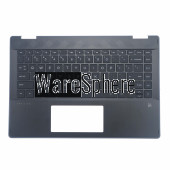 Top Cover Upper Case for HP Pavilion X360 14-DH Palmrest With Keyboard  Blue Side 
