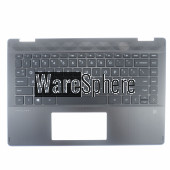 Top Cover Upper Case for HP Pavilion X360 14-DH Palmrest With Keyboard 4650GG0F0001 L53788-001 Blue Side 