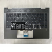 Top Cover Upper Case for HP Pavilion x360 14-cd Palmrest with FR Keyboard Black  Silver Side