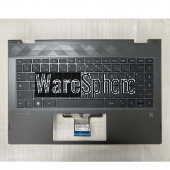 Top Cover Upper Case for HP Pavilion x360 14-cd Palmrest with FR Keyboard Black  Golden Side