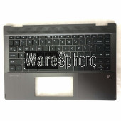 Top Cover Upper Case for HP Pavilion X360 14-DH Palmrest With Keyboard  L53794-001 Silver Side 