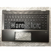 Top Cover Upper Case for HP Pavilion X360 14-DH Palmrest With Keyboard L53790-001 Golden Side 