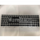 Laptop UK Backlit Keyboard for HP EliteBook 850 G5 SILVER FRAME BLACK with point Cable Folded
