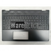 Top Cover Upper Case for HP x360 15-DQ With nonbacklit Keyboard TPN-W140 L51363-001  Black With Silver Side