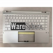 Top Cover Upper Case for HP PAVILION X360 14-DW  With Backlit Keyboard L96519-001 Silver