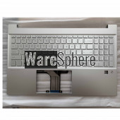 Top Cover Upper Case for HP Pavilion 15-EG With Fingerprint Hole With Nonbacklit Keyboard Without SD M76639-001 54G7HTATPK0 Silver