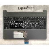 Top Cover Upper Case for Hp 15-DY Palmrest With Keyboard L91269-001 Gray