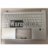 Top Cover Upper Case for HP Pavilion 14-DV WIth Backlit Keyboard With Fingerprint Hole With SD M16651-001 52G7GTATP20 Silver