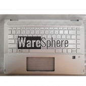 Top Cover Upper Case for HP Pavilion X360 14-DH Palmrest With Keyboard L53785-001 Silver