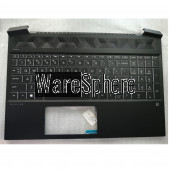 Top Cover Upper Case for HP Pavilion 15-EC With White Words keyboard L72598-001 Black
