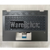 Top Cover Upper Case for HP Pavilion x360 14-cd Palmrest with RU Keyboard Black  Silver Side
