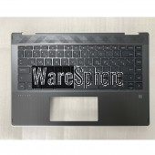 Top Cover Upper Case for HP Pavilion X360 14-DH Palmrest With RU Keyboard Sliver Side 