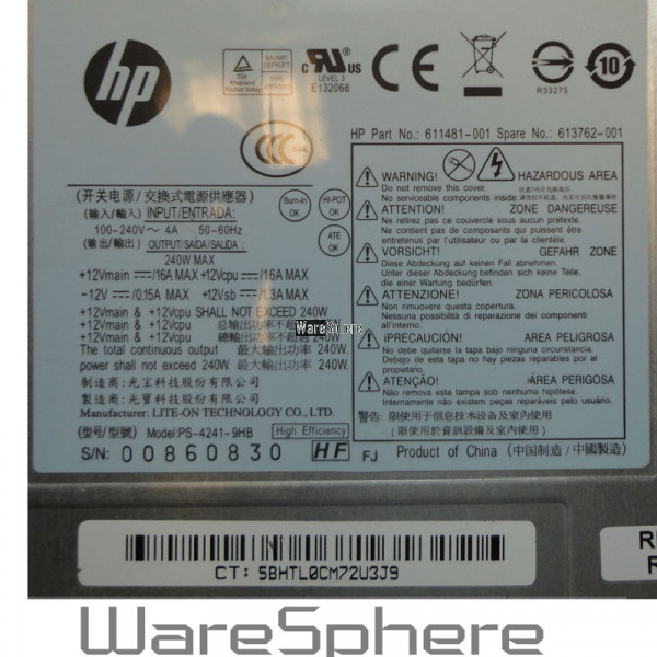 240W Power Supply For HP PC9055 Compaq 8000 8100 8200 8300 6000 6200 ...