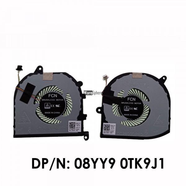 Dissipation Thermique Silencieuse Pc Portable Ventilateur De Reoidissement Pour Processeur Dell Precision 5530 M5530 XPS 15 9570 0MV340 XPS15 9570 008YY9 Ventilateur De Remplacement 0MV340 008YY9 0TK9J1